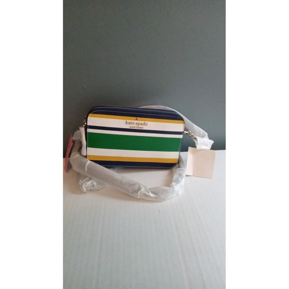 Kate‎ Spade Crossbody Purse Striped Camera Bag Shoulder Bag - Picture 1 of 4